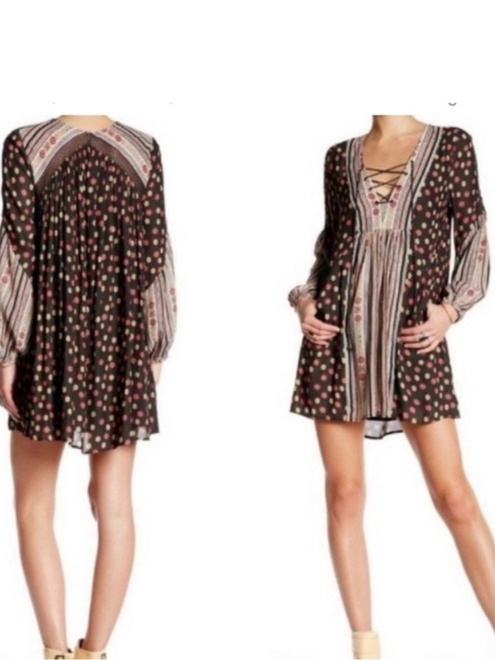 Free People Rain Or Shine
Chiffon Boho Mini Dress Sz S